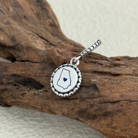 Pandora USA Chicago Map Travel S925 Silver Dangle Charm - Picture 2 of 4